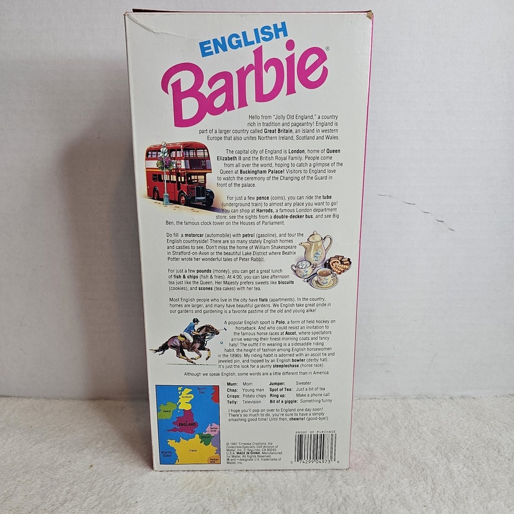Barbie Dolls of the World English Doll Special Edition Blonde Blue Eyes 1991 - Picture 3 of 5